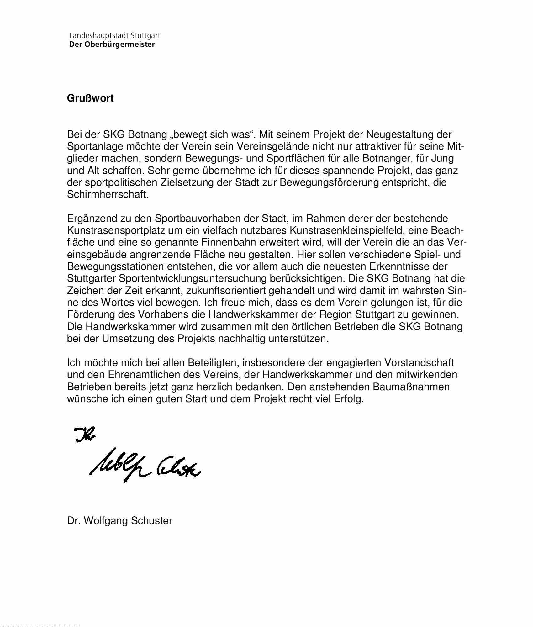 Grußwort OB Schuster